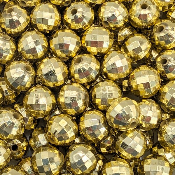 25 pcs/50 pcs 10 mm boules disco dorées brillantes !