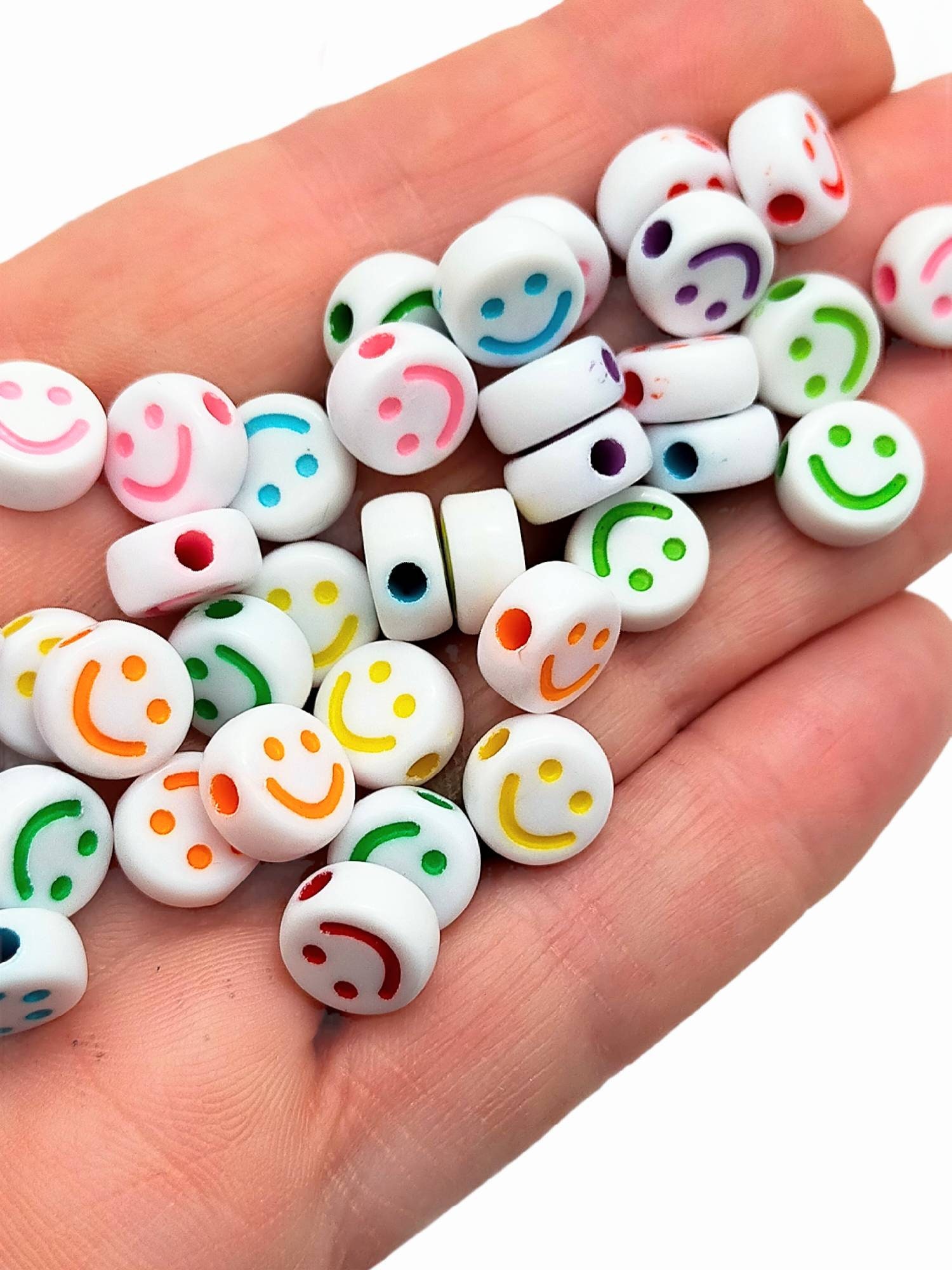 New 100 X Smiley Face Beads