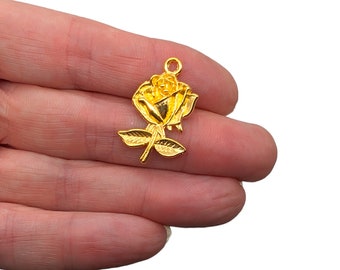 10pcs golden flower charms