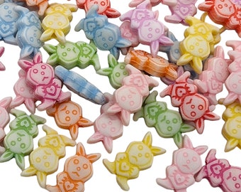 100pcs Super cute rabbit beads