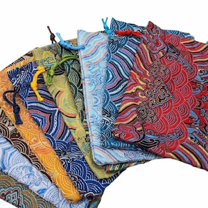 Silk Brocade Gift Bags: Party Favour Pouches. Bulk Set of 5 Available