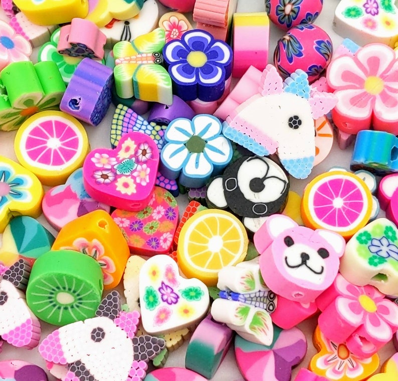 NEW DESIGNS ADDED Mixed Set of Polymer Clay Beads 20 or 100 Etsy UK
