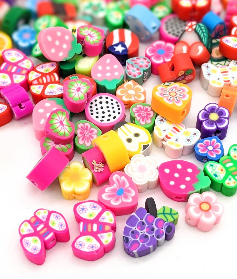 NEW DESIGNS ADDED Mixed Set of Polymer Clay Beads 20 or 100 Etsy UK