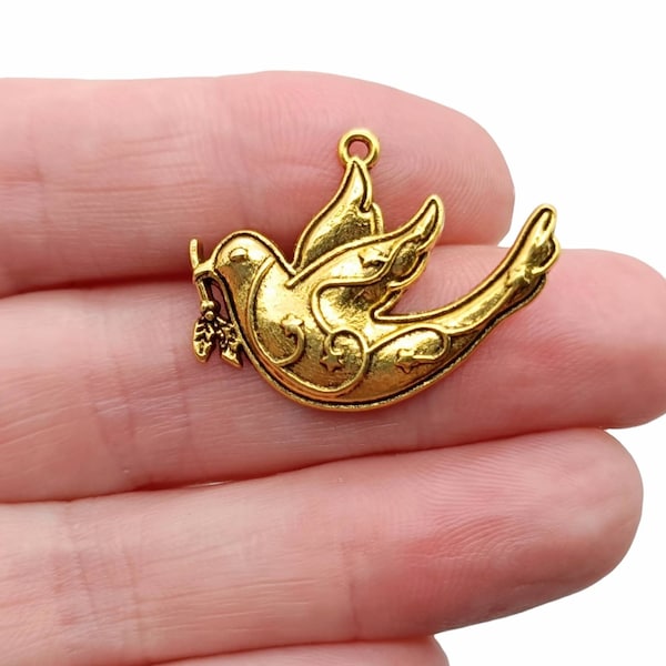 Set of 10 beautiful dove  charms