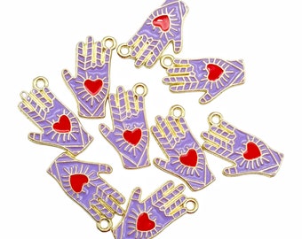 Set of 4 or 10 milagros hand charms