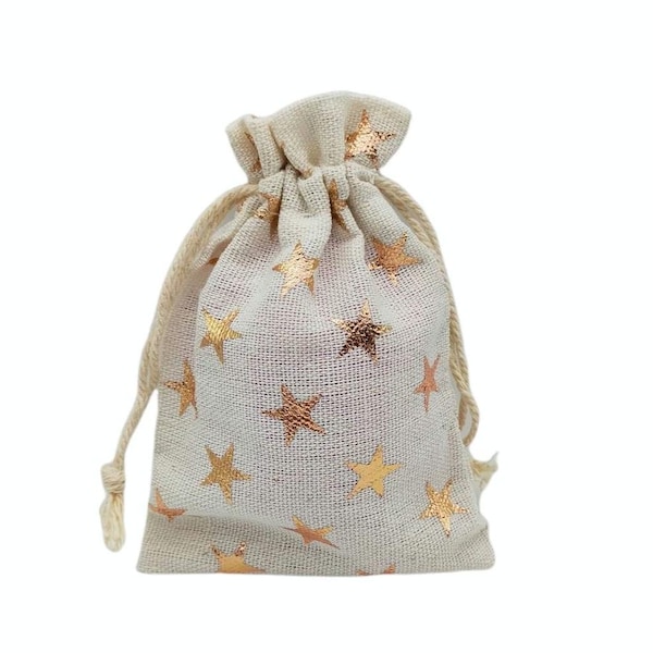 Rose Gold Star Favor Bags: Eco-Friendly Party Pouches