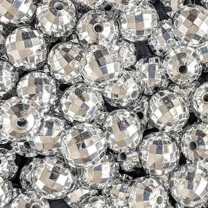 25pcs/50pcs 12mm silver disco ball beads!