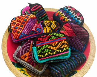 Mini bolsas con cremallera guatemaltecas hechas a mano