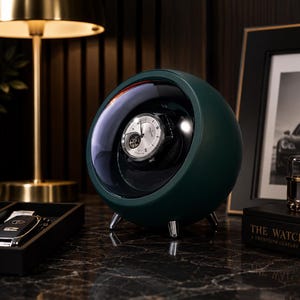 Single Automatic Watch Winder | Quiet Mabuchi Motor, USB Powered, Wooden Finish Storage Case