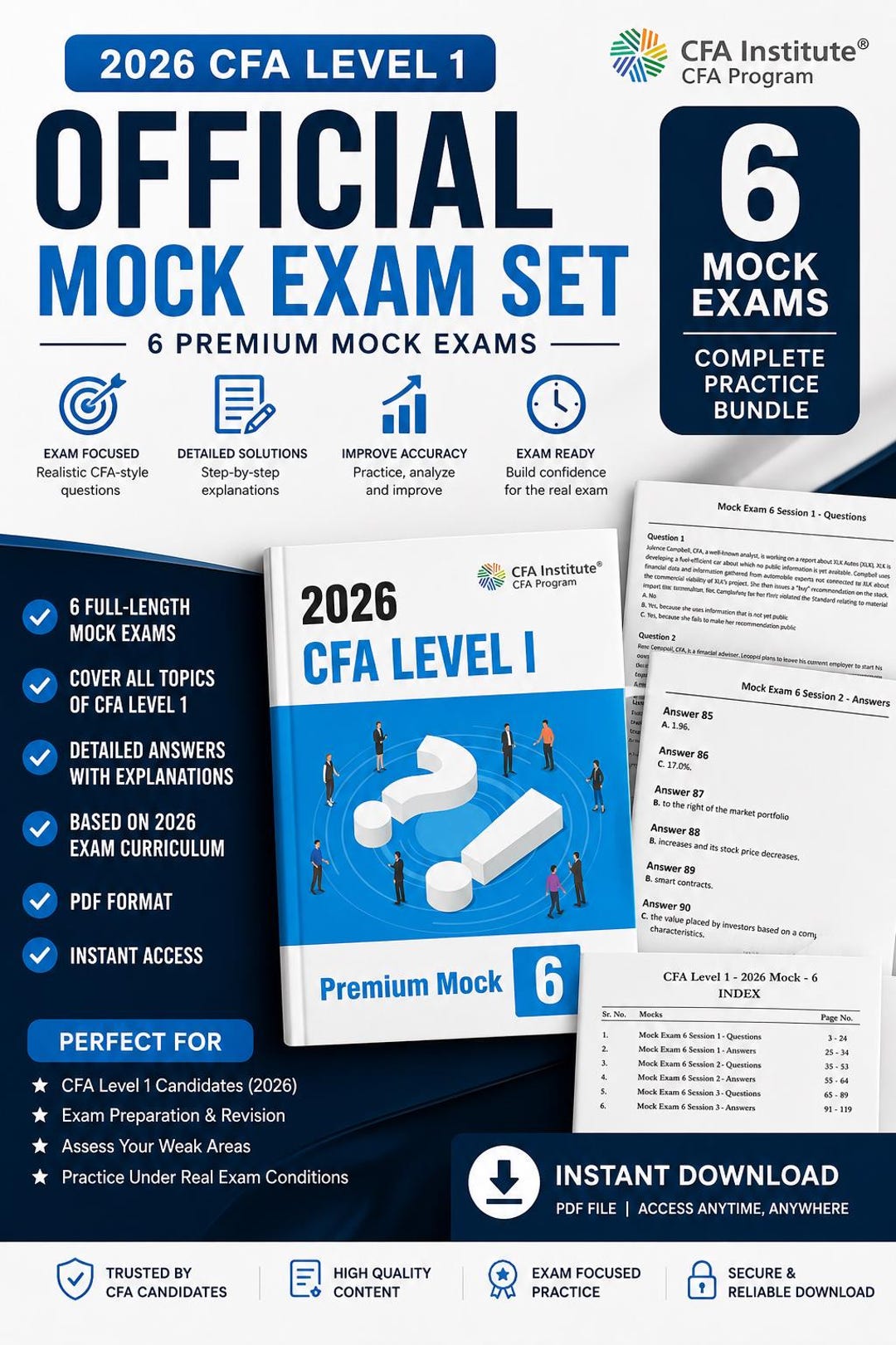 12 CFA Level 1 Mock Exams 2026/27 – 12 Practice Tests (PDF Download) - Etsy