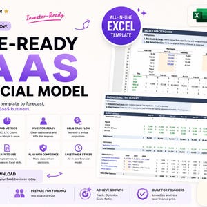 Advanced SaaS Forecasting Model | Series A/B Financial Planning Spreadsheet