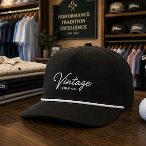 Vintage Golf Co. Soltvättad repkeps | Keps med broderad logotyp