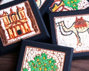 3er Pack Mini handgefertigtes Mosaik aus Jordanien
