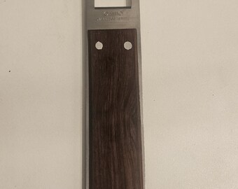 Vintage Mid Century Modern CUMA Bottle Opener Rosewood Stainless Steel German Barware 1960s
