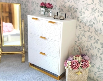 1:12 Modern Miniature Geometric Tall Dresser