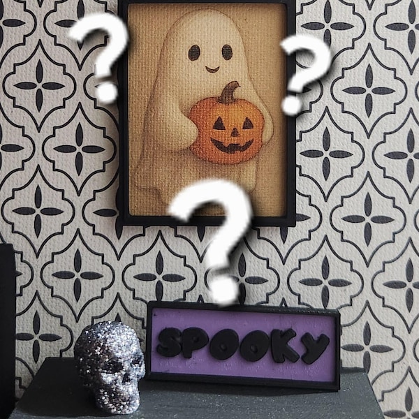 1:12 Halloween Surprise Box - 5 Miniature Mystery Decor Items for your Dollhouse