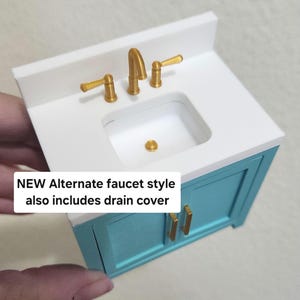 Custom Vanity Sink Dollhouse Miniature 1:12 Scale with Opening Cabinet Doors