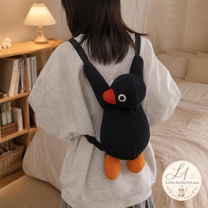 Cute Penguin Plush Backpack, Kawaii Penguin Bag, Soft Stuffed Animal Backpack, Cartoon Mini Backpack, Gift for Kids, Penguin Lover