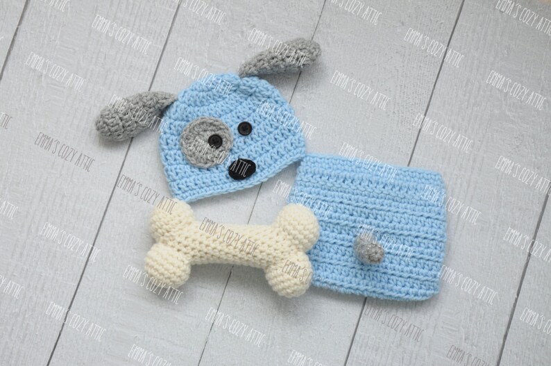 Newborn Puppy Hat Baby Boy Puppy Hat Crochet Puppy Hat Etsy
