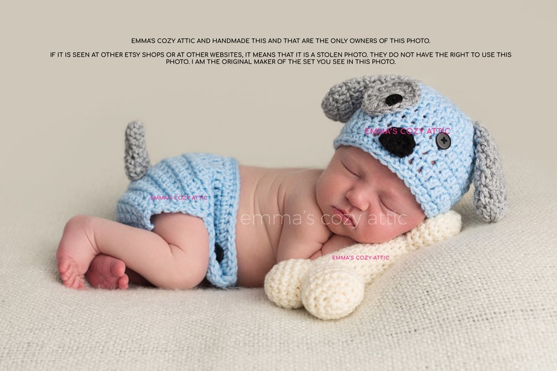 Newborn Puppy Hat Baby Boy Puppy Hat Crochet Puppy Hat Etsy