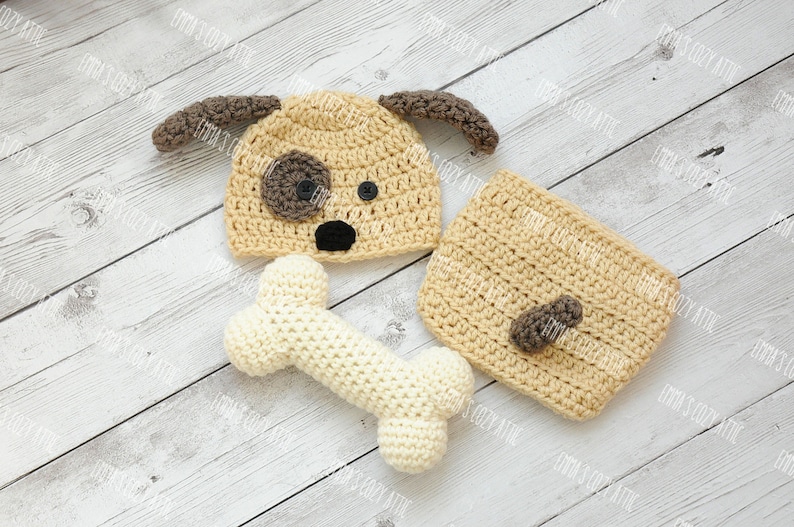 Newborn Puppy Hat Baby Boy Puppy Hat Crochet Puppy Hat Etsy