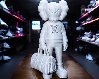 KAWS inspiriert Handtasche Abbildung 18 cm Grau