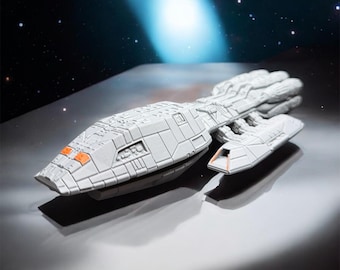 Battlestar Galactica Mercury Class Battlestar Custom Built Model 10” 3D Printed