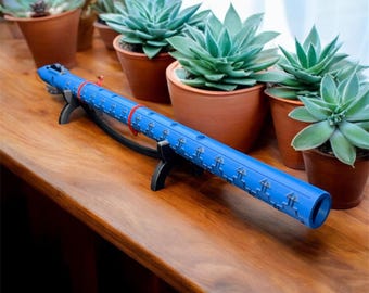 Single Chamber Native American Style 3D Printed Key of Bb4 W/ Stand