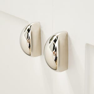 Knobella Modern Half Moon Cabinet Knobs Gold Brass Drawer Pulls Minimalist Kitchen Cabinet Handles for Dresser Wardrobe Bathroom Vanity