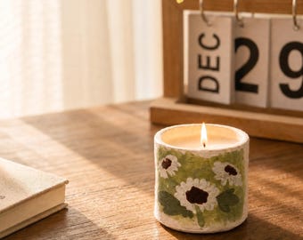Handbemalte Keramikkerze, handgefertigte Kaninchenschmetterling-Sojawachskerze, duftende Aromatherapie-Wohnkultur, Entspannungsgeschenk für Sie