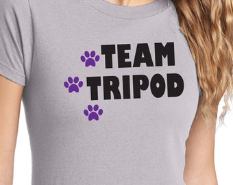Women's Team Tripod Three Legged Dog or Cat T-Shirt