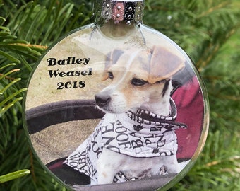 3 INCH GLASS Photo Ornament - Christmas Picture Ornament - Family Ornament - Housewarming Ornament - Custom Pet Ornament - Glass Discs