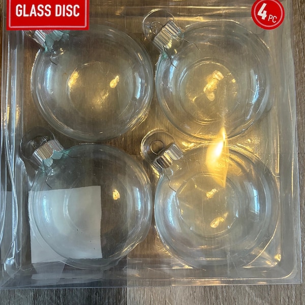 3 inch (80mm) Glass Disc Ornaments - Slight Imperfections - Perfect For Painting or Cut Vinyl