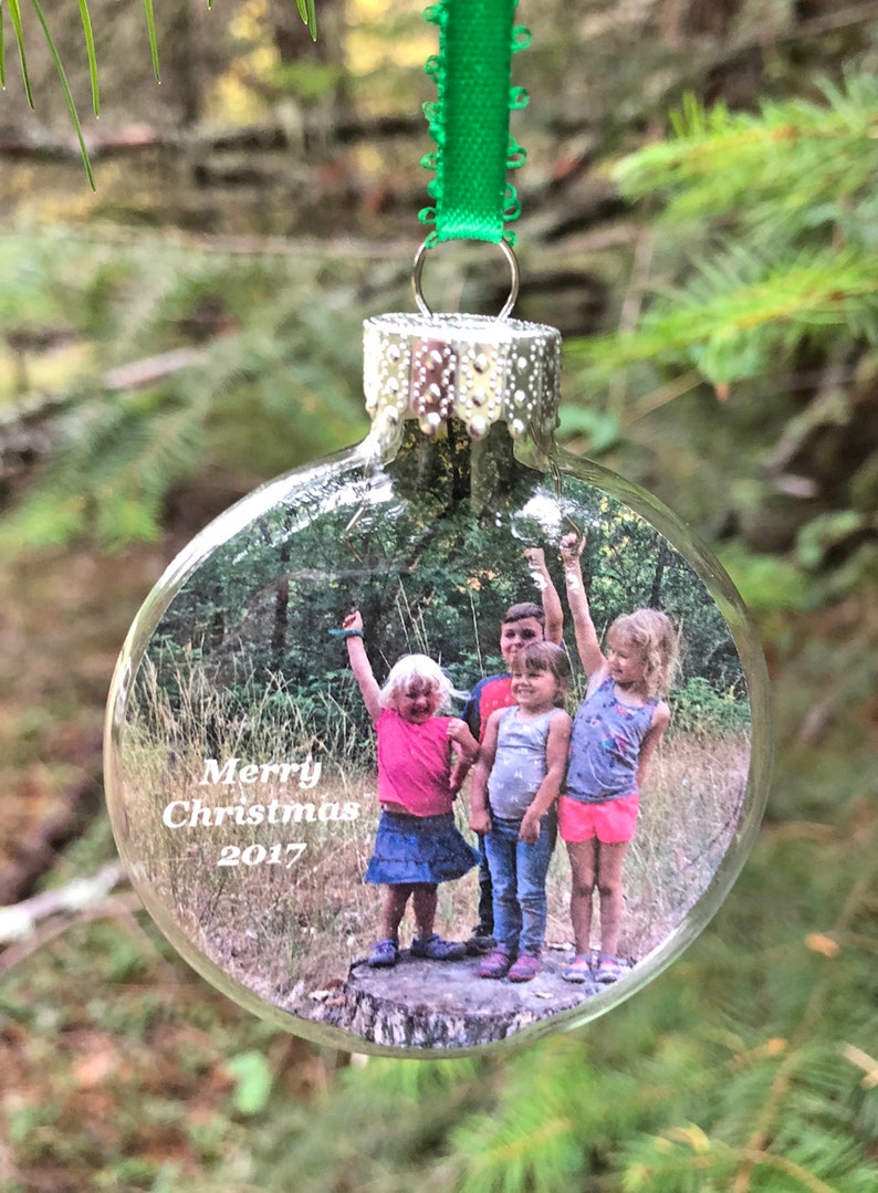 GLASS Custom Photo Ornaments Personalized Picture Ornaments Etsy