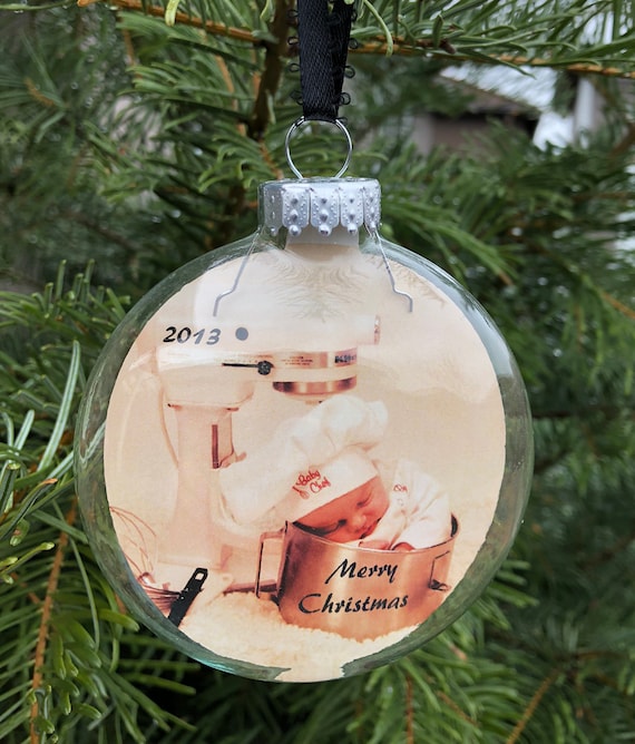 3 INCH GLASS Personalized Photo Ornaments Wedding Ornaments Baby s