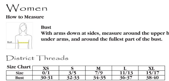 District Threads Size Chart