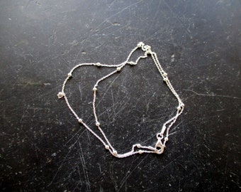 Chain, silver chain, sterling silver, delicate, beads, jewelry, 40 cm