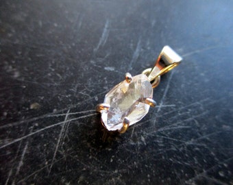 Hänge, bergskristall, Herkimer-diamant, diamant, sterlingsilver, unisex, smycken, brudsmycken