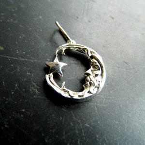 Pendant, Moon, Silver, Sterling Silver, Star, Jewelry, Intuition