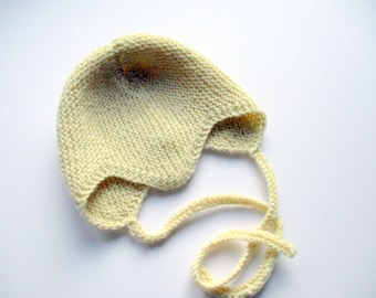 Baby hat, cap, cap, baby, devil's hat, beige, knit, wool