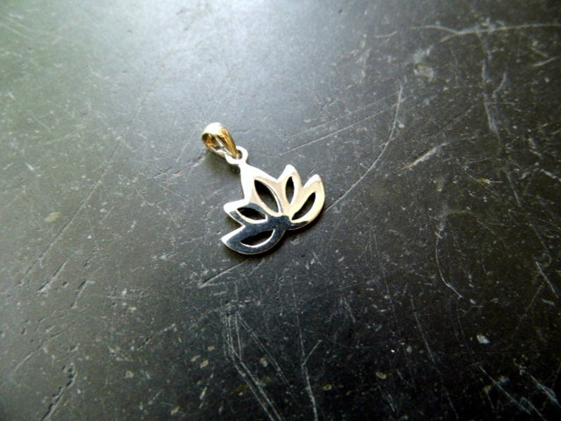 Pendant, sterling silver, dainty, lotus, jewelry, women, girl image 3