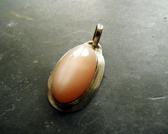 Pendant, sterling silver, moonstone, silver, beige, jewelry, women, shimmer