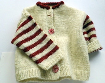 Pasgeborenen Mulitkleurige Vest en Hoedenset Kleding Meisjeskleding Babykleding voor meisjes Truien 0-3 maanden Handgebreid in het Verenigd Koninkrijk 