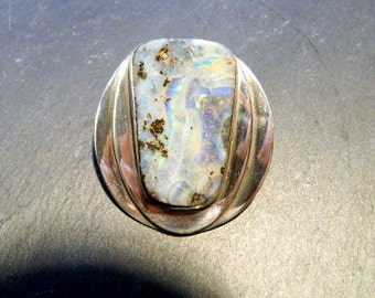 Pendant, sterling silver, boulder opal, iridescent, opal pendant, jewelry, pendant XXL