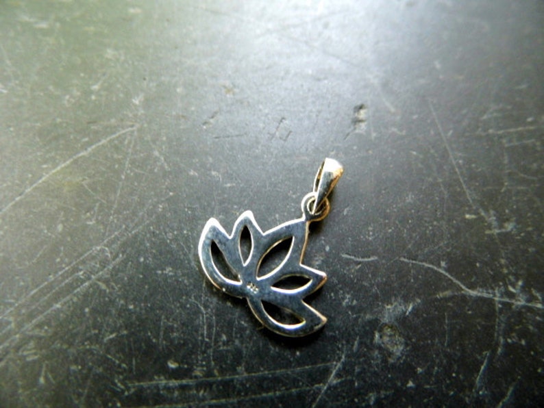 Pendant, sterling silver, dainty, lotus, jewelry, women, girl image 5