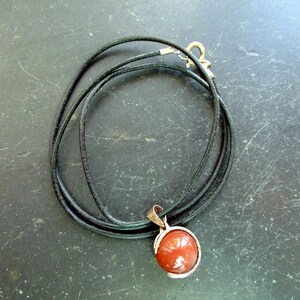 leather cord, pendant, moonstone, silver, shimmering, brown, sterling silver, ball, claw