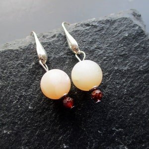 Ohrring,  Ohrhänger, Kugel, Druse, Granat, Silber, Frauen, Schmuck, Mädchen