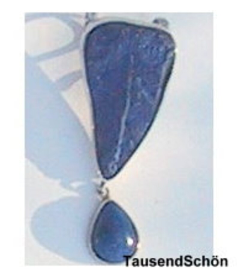 blue Lapis lazuli pendant lapis lazuli silver 2 stones pendant Lapis
