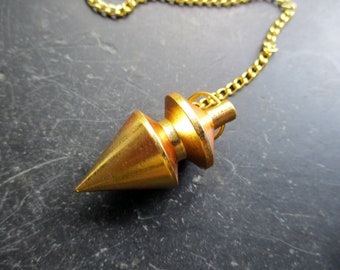 Pendulum, pointed, pointed pendulum, brass, gold-plated, esoteric, shaman, Wicca