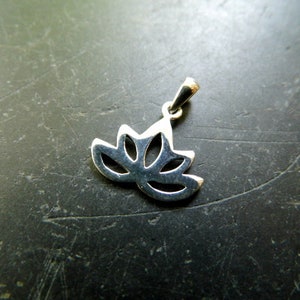 Pendant, sterling silver, dainty, lotus, jewelry, women, girl image 1